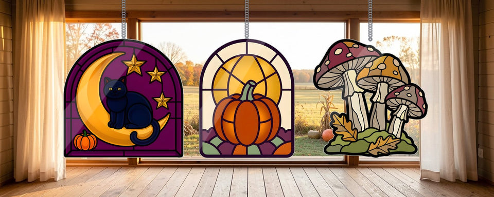 Halloween and Autumn acrylic suncatchers