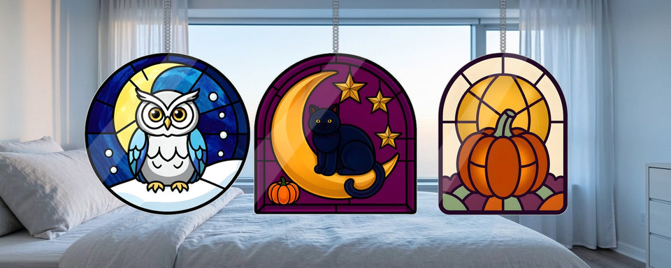 Moon and Stars acrylic suncatchers