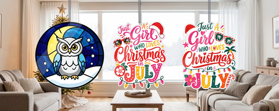 Christmas and Winter acrylic suncatchers
