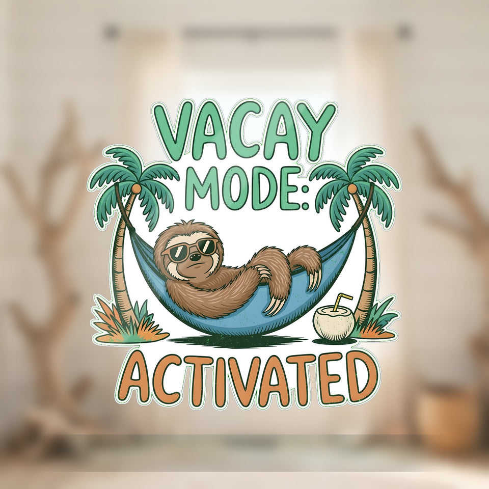 Vacay Mode Sloth Acrylic Suncatcher