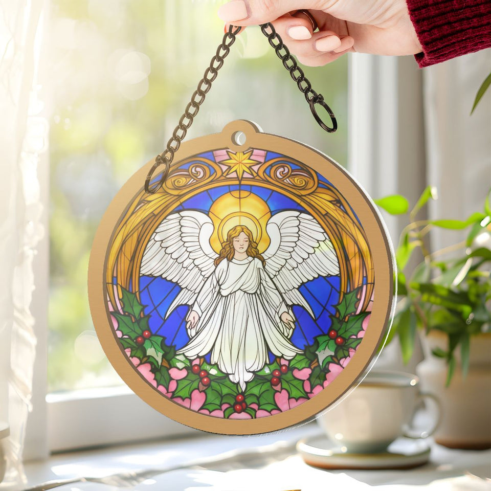 Christmas Angel Halo Circle Window Hanging Suncatcher