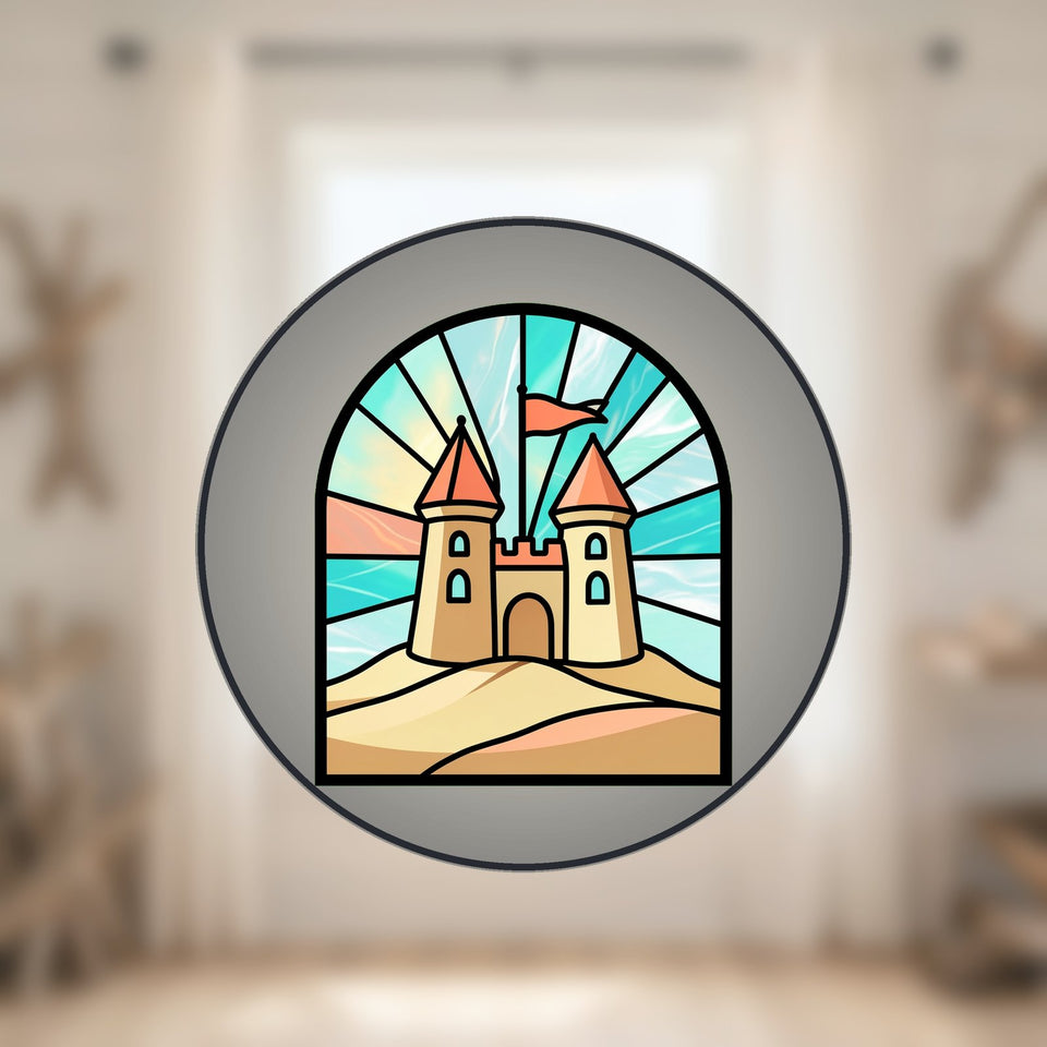 Sandcastle Beach Arch Stained Glass Suncatcher