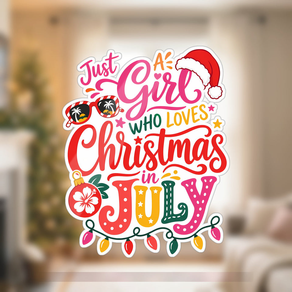 Christmas in July Girl Acrylic Suncatcher