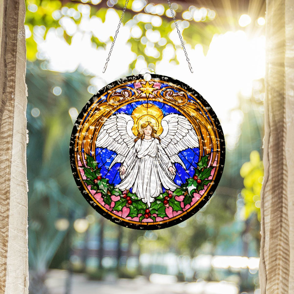 Christmas Angel Halo Circle Water Ripple Suncatcher