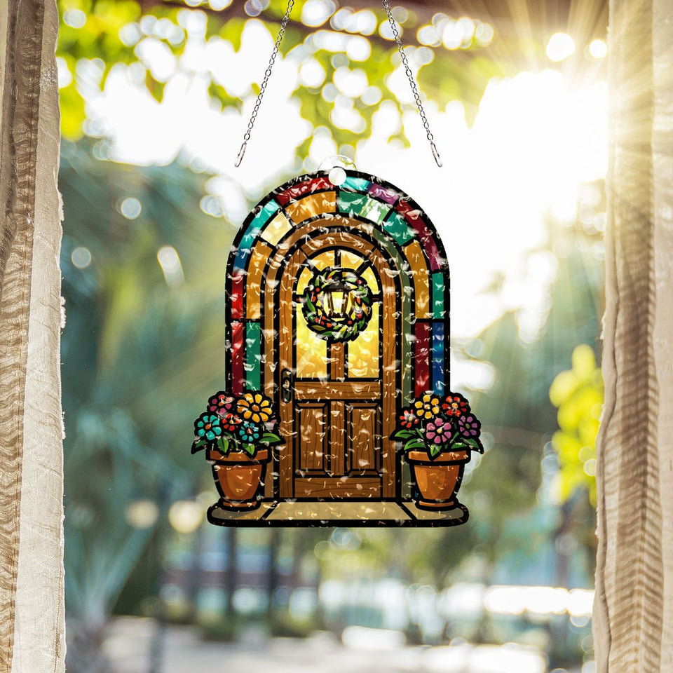 Cozy Cottage Door Arch Water Ripple Suncatcher