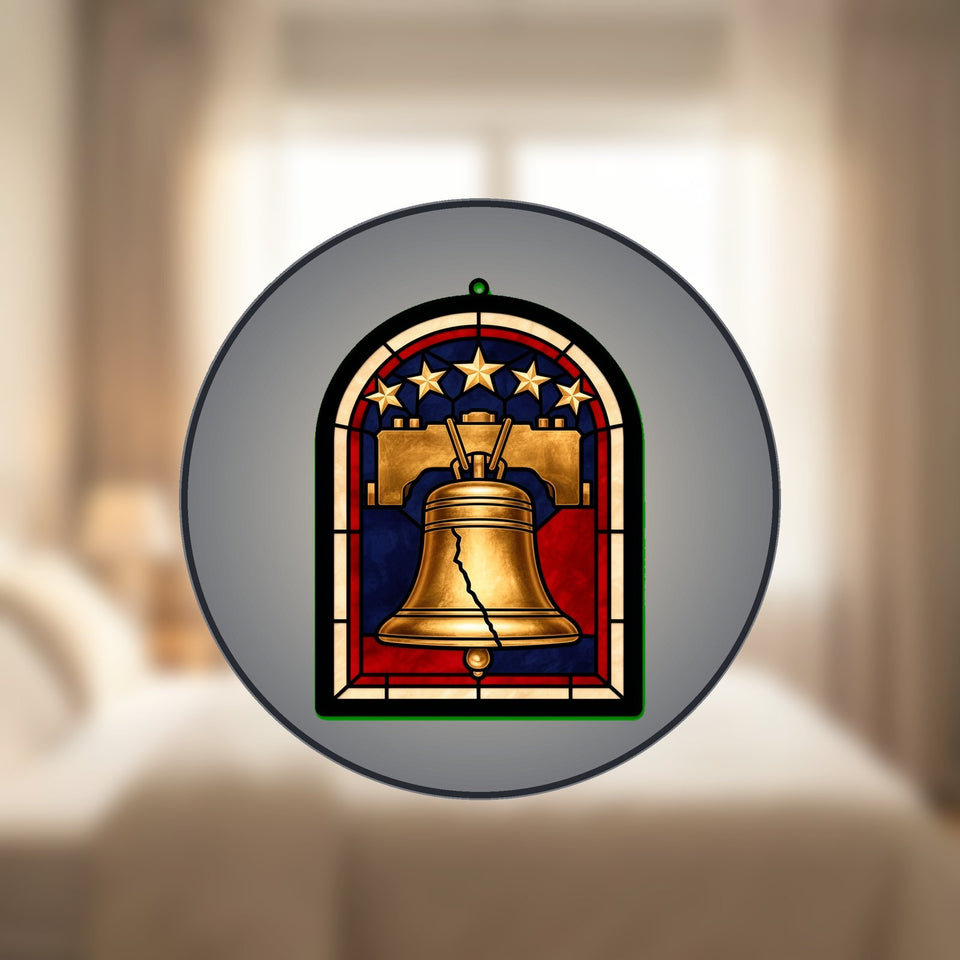 Liberty Bell Stars Arch Stained Glass Suncatcher