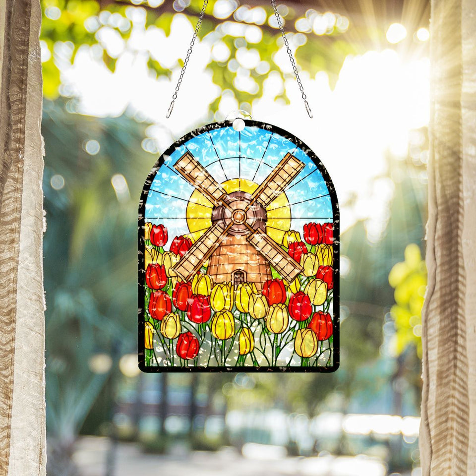 Tulip Windmill Arch Water Ripple Suncatcher
