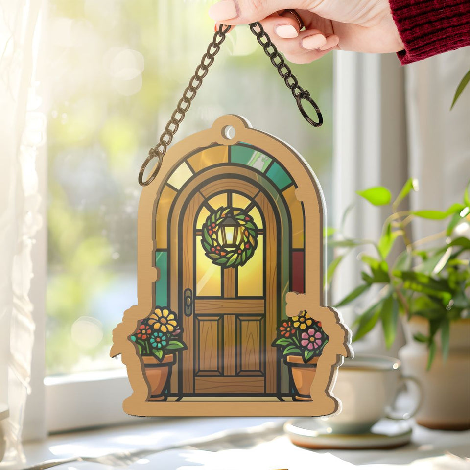 Cozy Cottage Door Arch Window Hanging Suncatcher