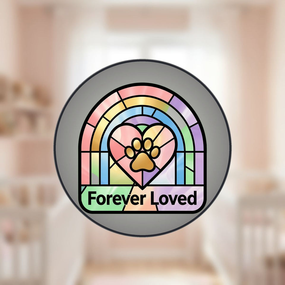 Rainbow Bridge Pet Memorial Stained Glass Suncatcher