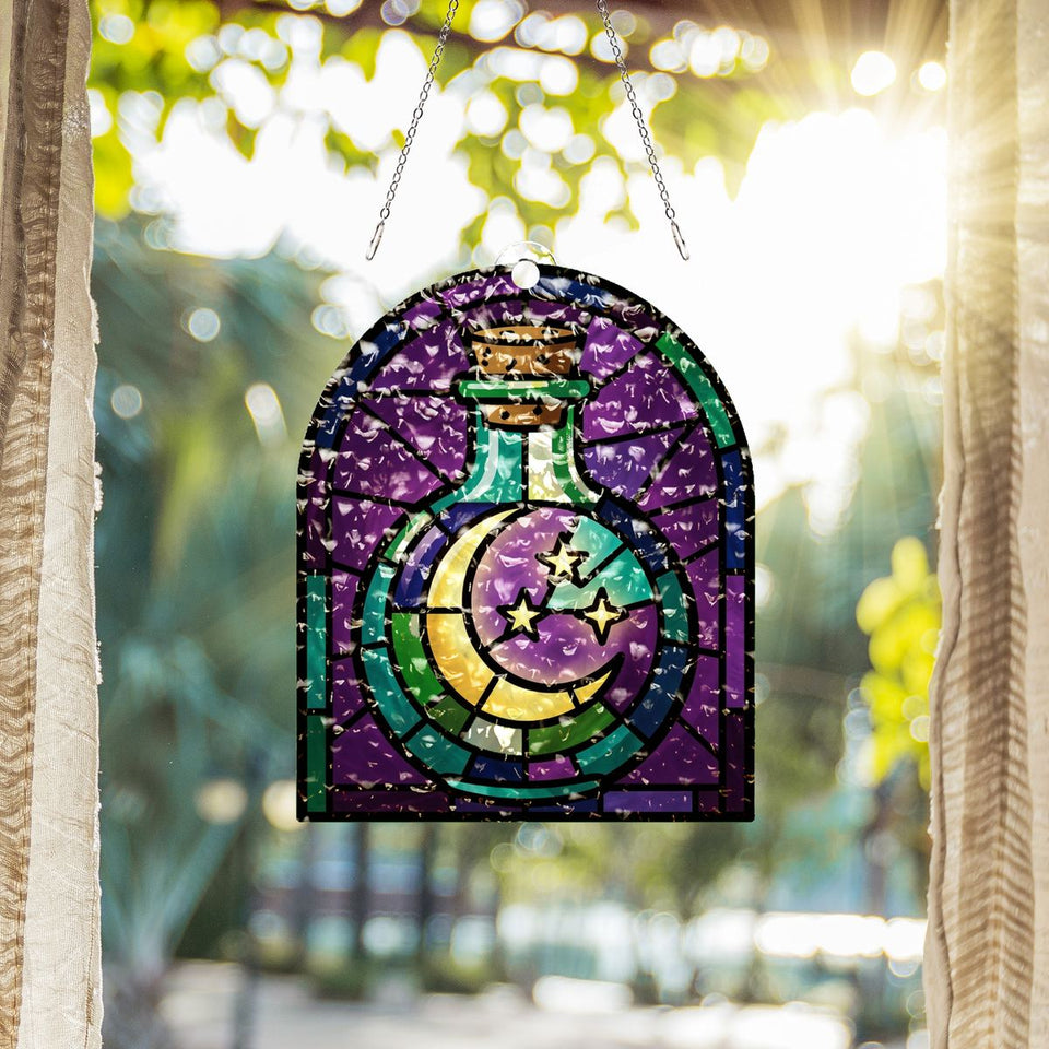 Potion Bottle Moon Arch Water Ripple Suncatcher