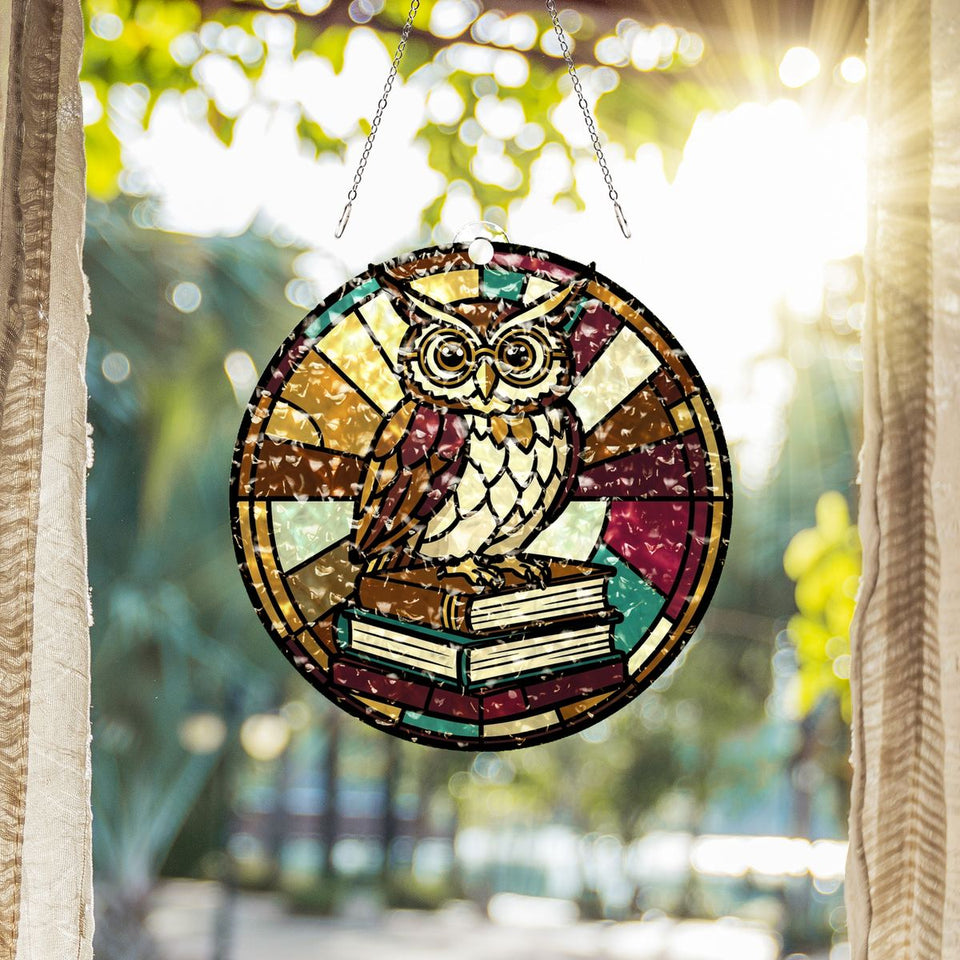Wise Owl Books Circle Water Ripple Suncatcher