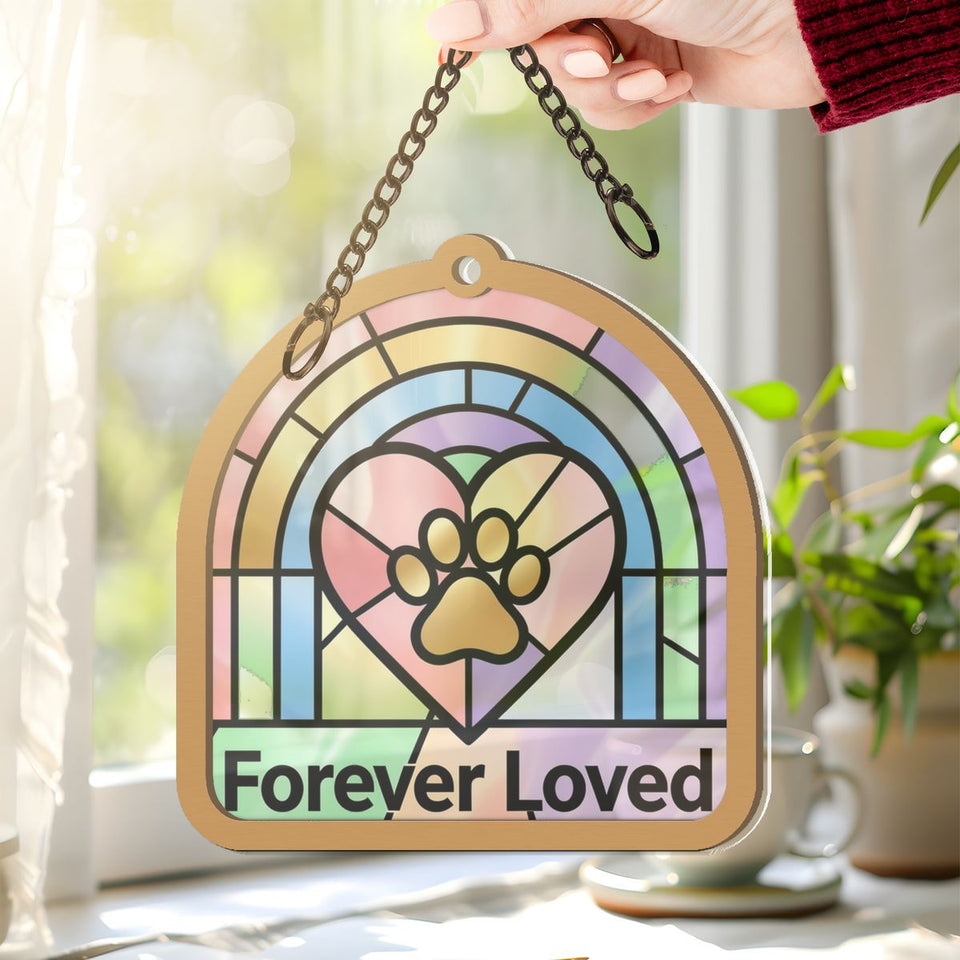Rainbow Bridge Pet Memorial Window Hanging Suncatcher