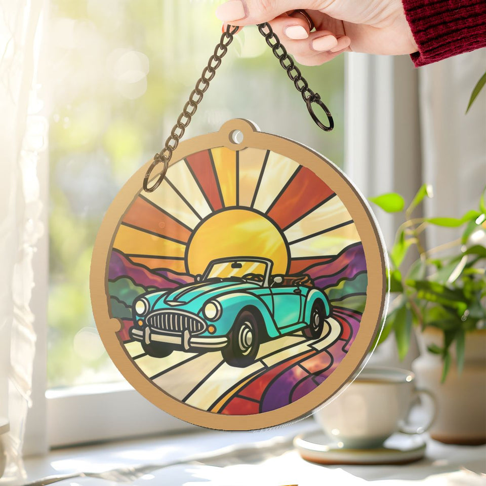 Road Trip Convertible Circle Window Hanging Suncatcher