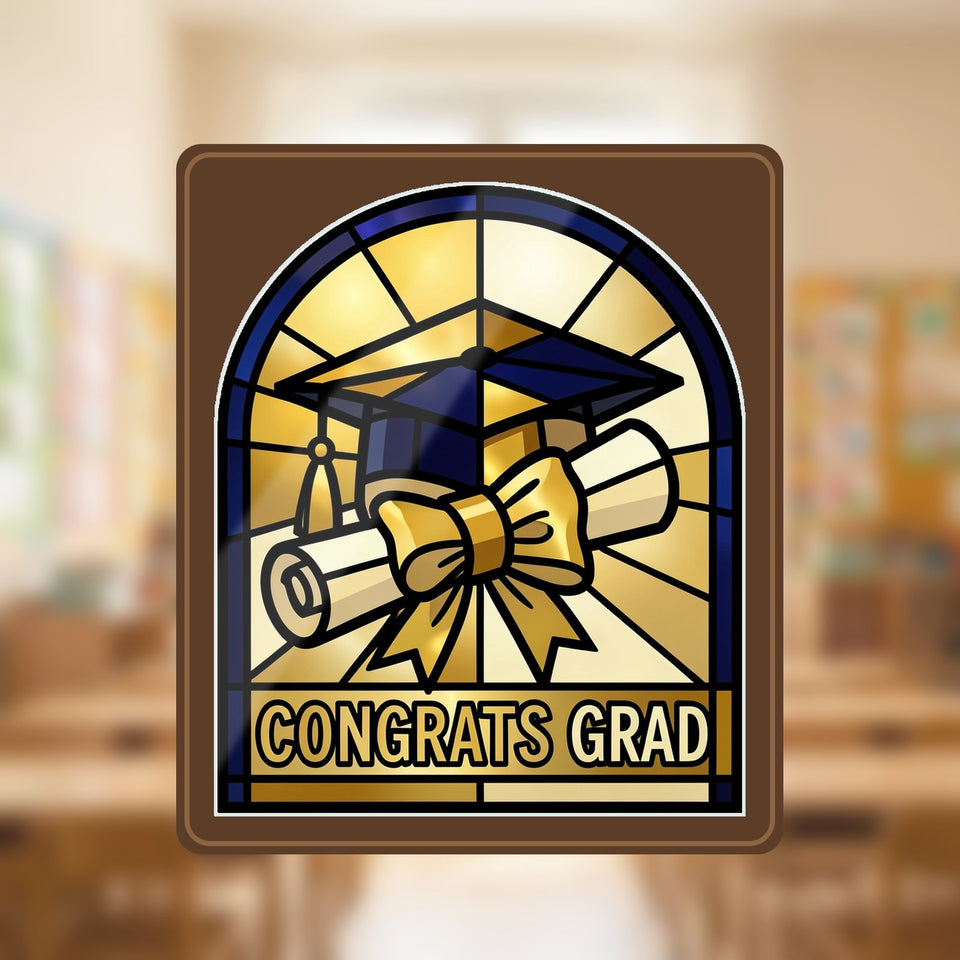 Graduation Cap Diploma Arch Window Hanging Suncatcher