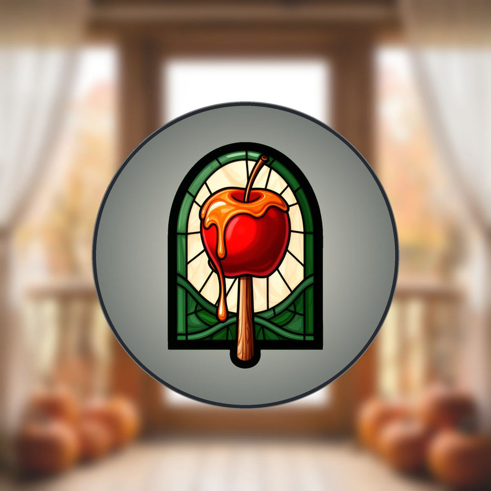 Candy Apple Harvest Stained Glass Suncatcher