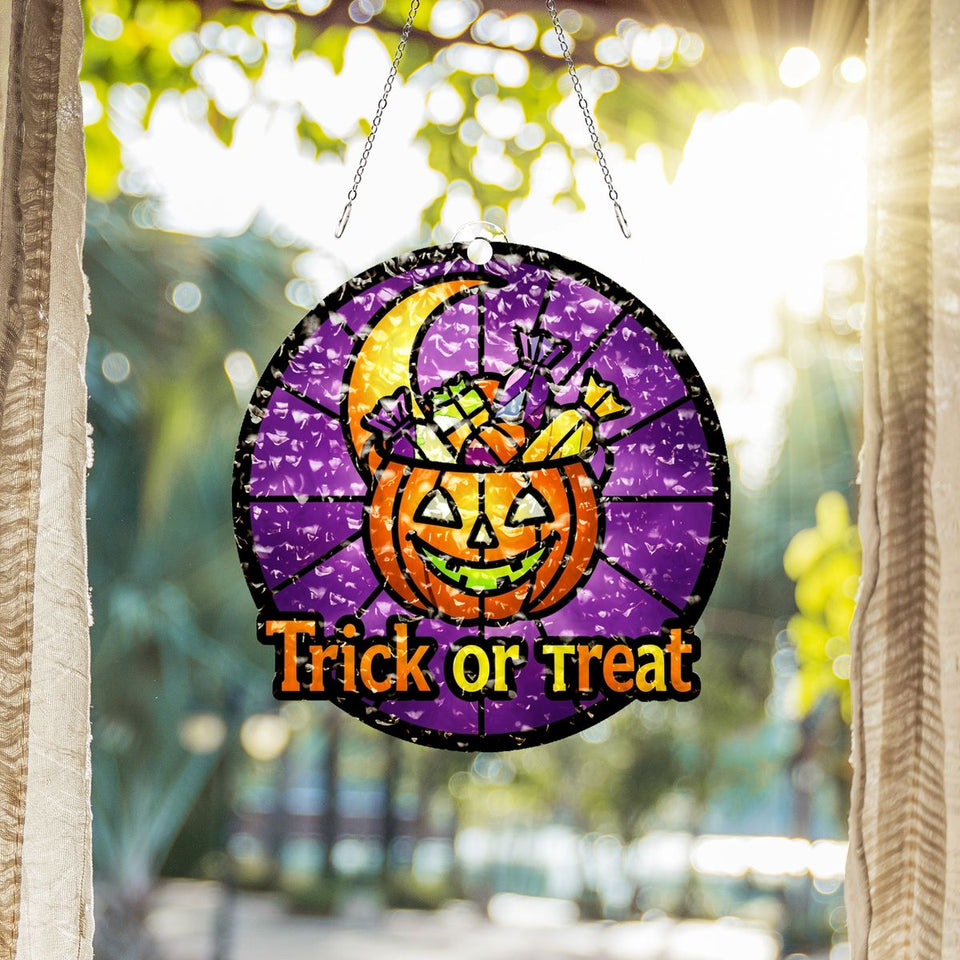 Trick Or Treat Pail Circle Water Ripple Suncatcher