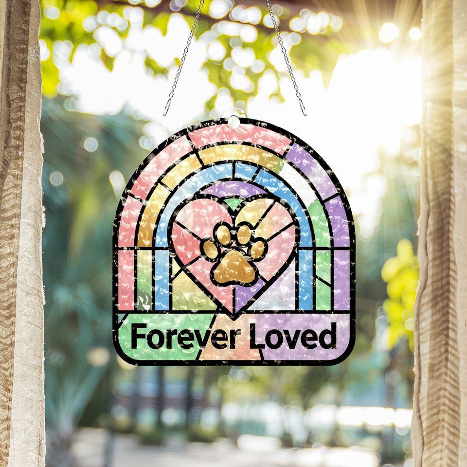 Rainbow Bridge Pet Memorial Water Ripple Suncatcher