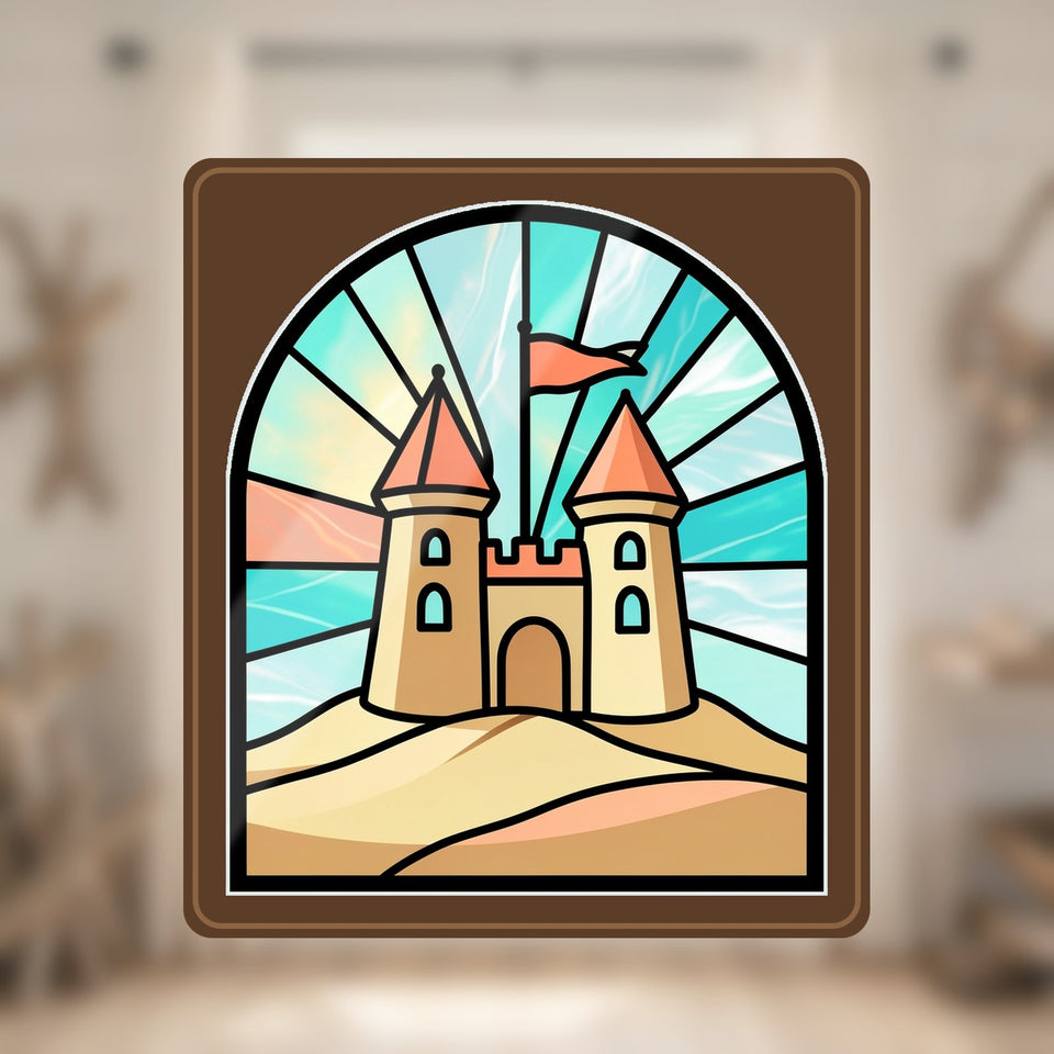 Sandcastle Beach Arch Window Hanging Suncatcher