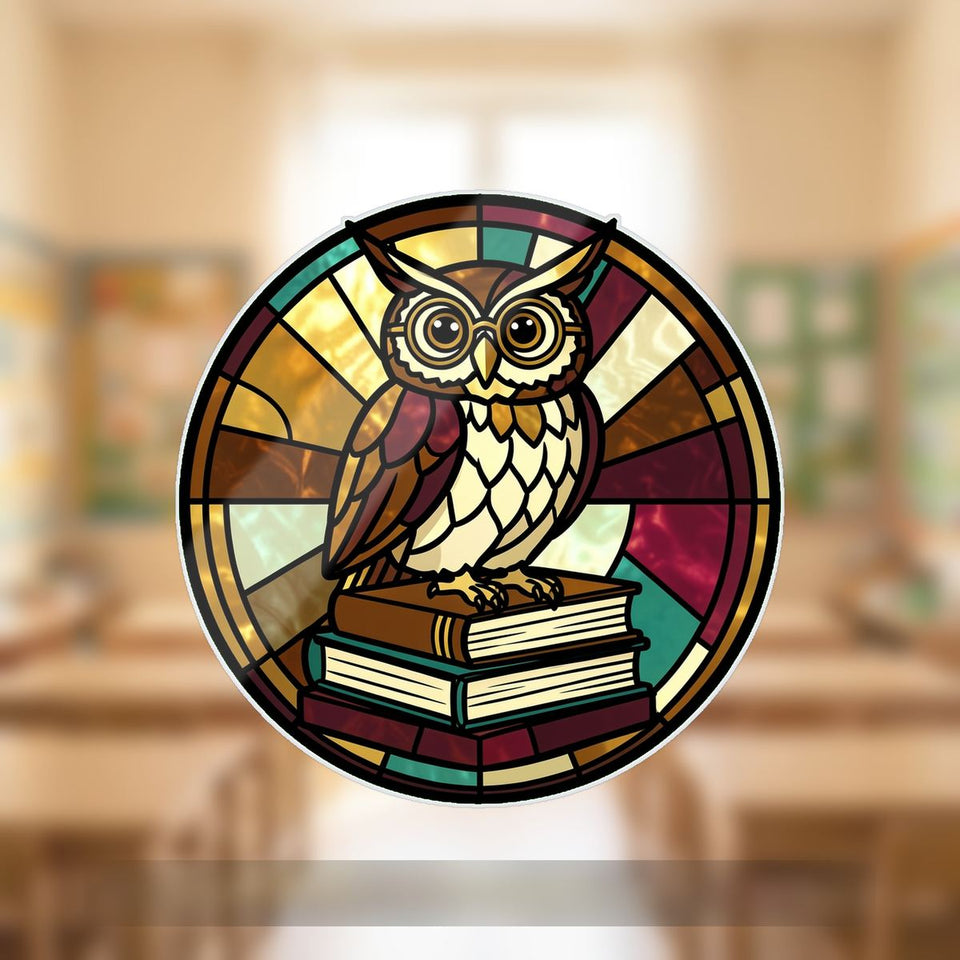 Wise Owl Books Circle Wavy Acrylic Suncatcher Ornament