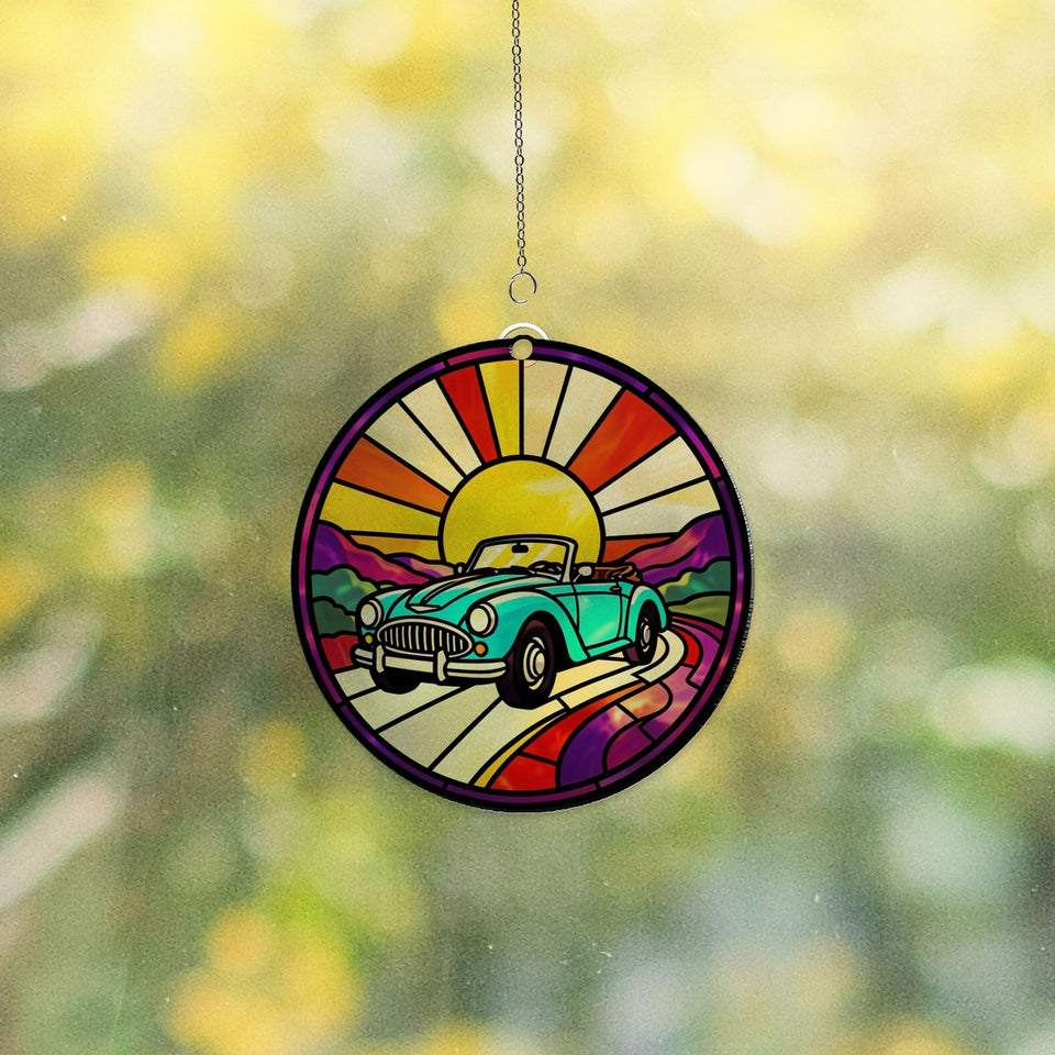 Road Trip Convertible Circle Acrylic Suncatcher