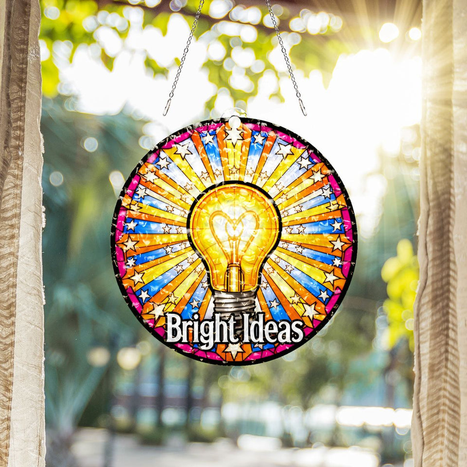 Bright Ideas Light Bulb Circle Water Ripple Suncatcher