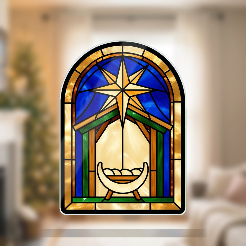 Nativity Star Arch Acrylic Suncatcher