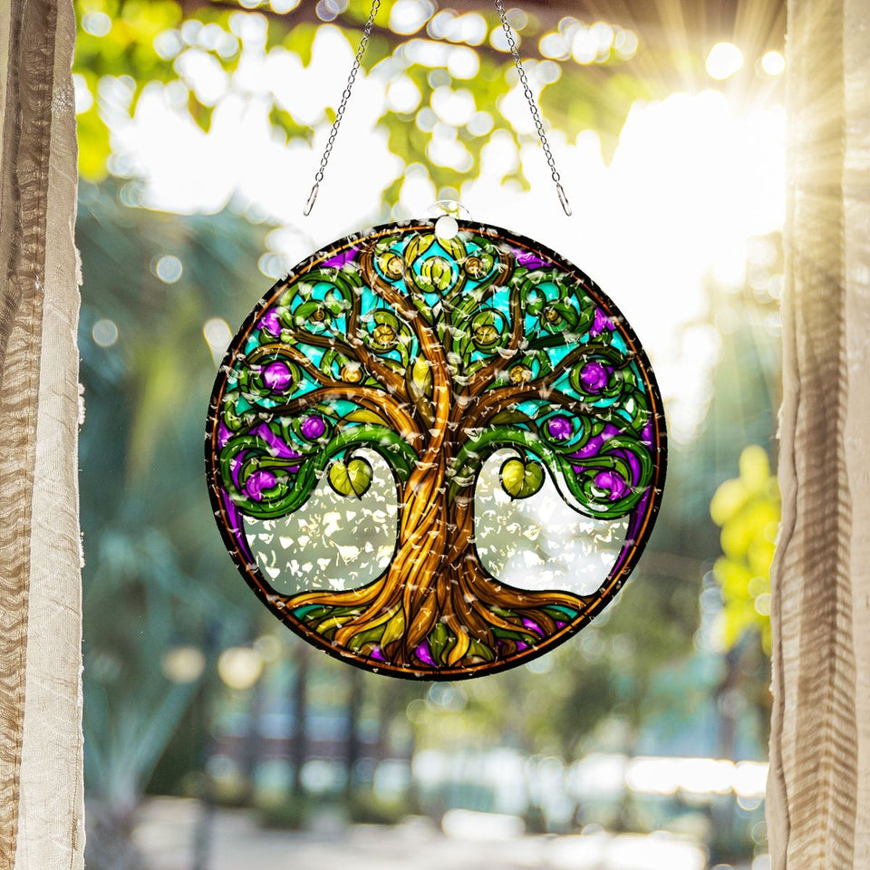 Tree of Life Memorial Circle Water Ripple Suncatcher