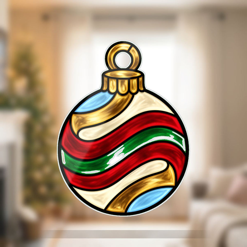 Vintage Ornament Swirl Wavy Acrylic Suncatcher Ornament