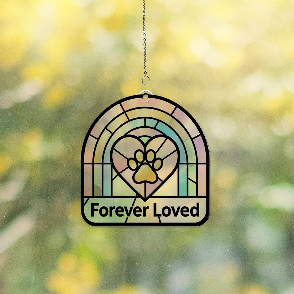 Rainbow Bridge Pet Memorial Acrylic Suncatcher