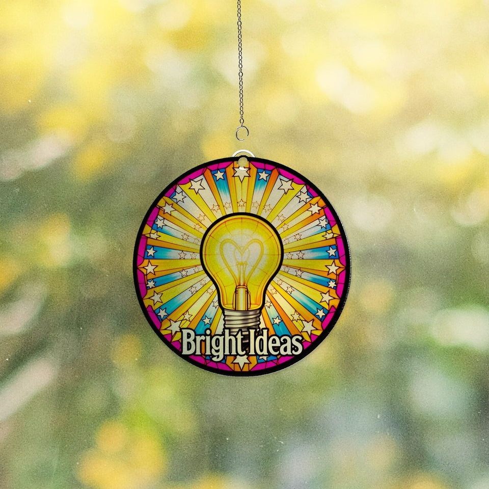 Bright Ideas Light Bulb Circle Acrylic Suncatcher