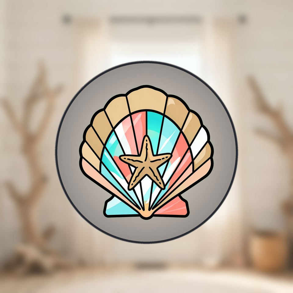 Seashell Starfish Arch Stained Glass Suncatcher