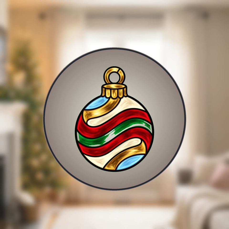 Vintage Ornament Swirl Stained Glass Suncatcher