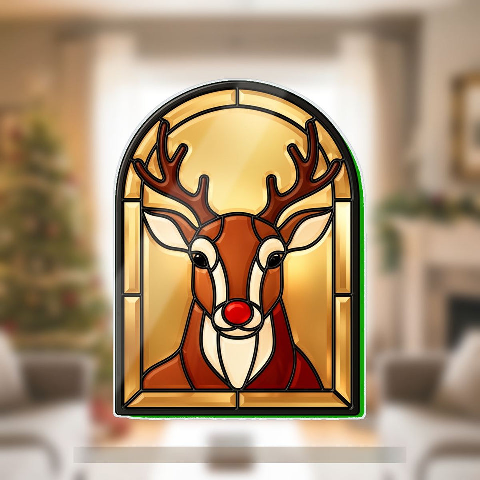 Reindeer Antler Arch Wavy Acrylic Suncatcher Ornament