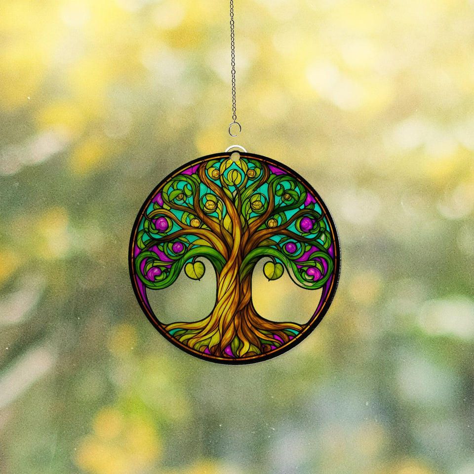 Tree of Life Memorial Circle Acrylic Suncatcher