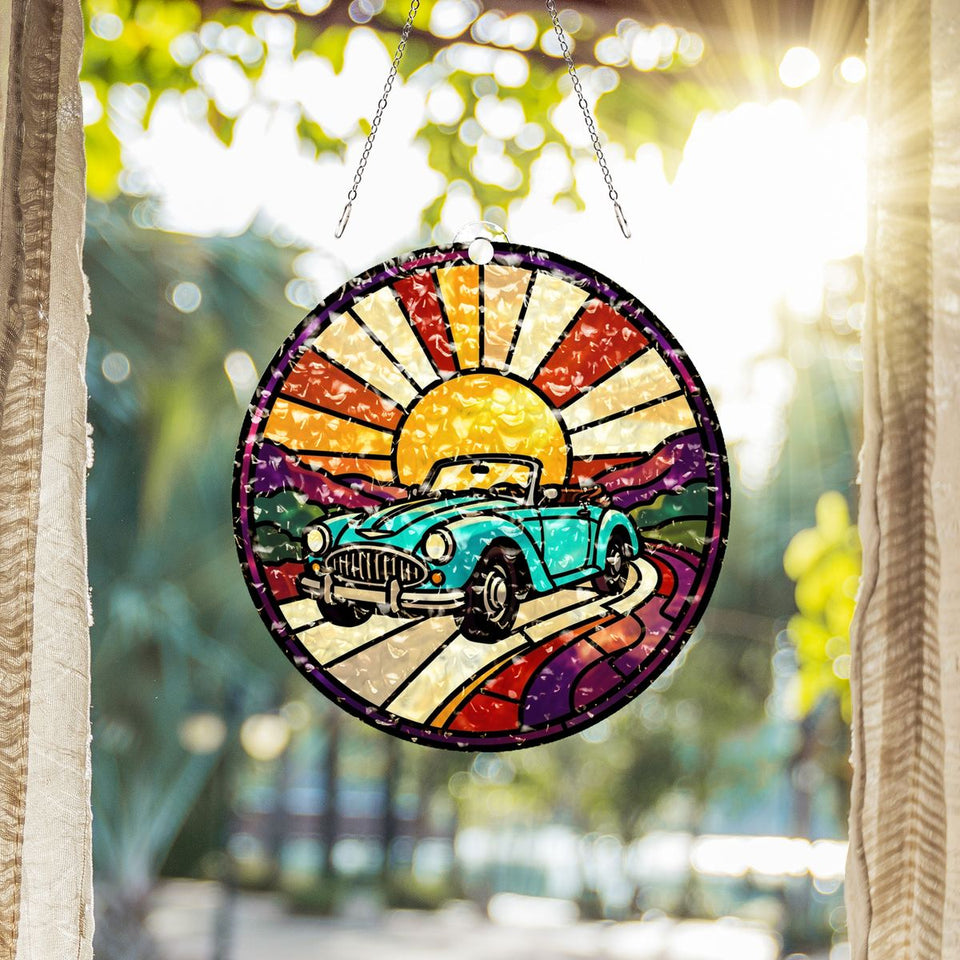 Road Trip Convertible Circle Water Ripple Suncatcher