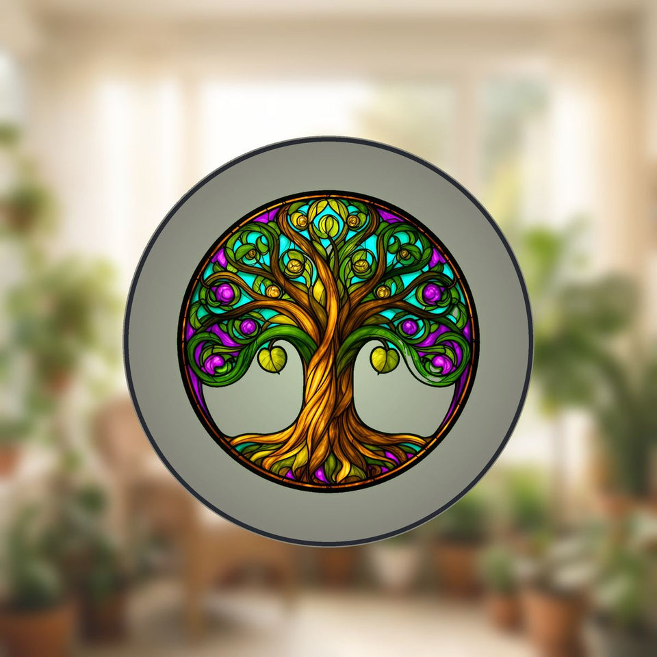 Tree of Life Memorial Circle Stained Glass Suncatcher