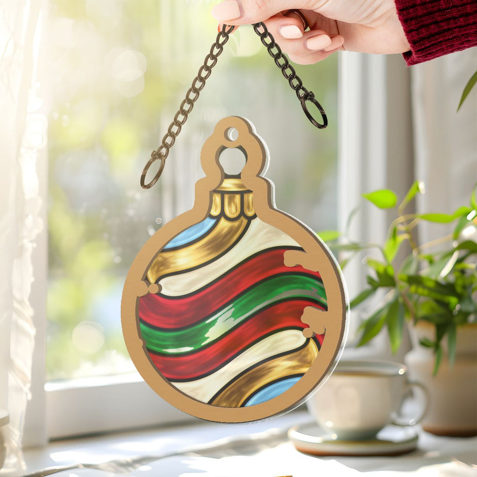 Vintage Ornament Swirl Window Hanging Suncatcher