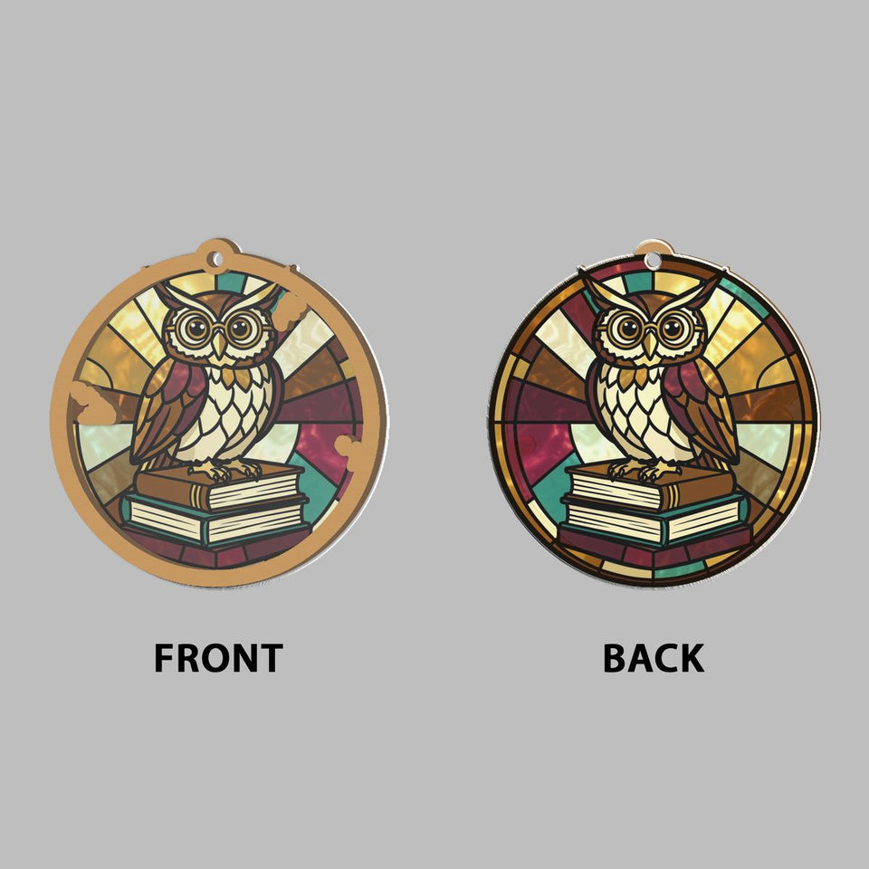 Wise Owl Books Circle Window Hanging Suncatcher