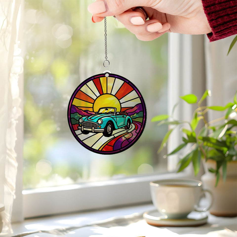 Road Trip Convertible Circle Acrylic Suncatcher
