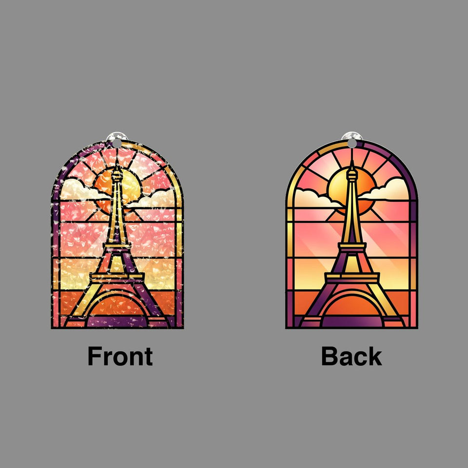 Eiffel Tower Sunset Arch Water Ripple Suncatcher