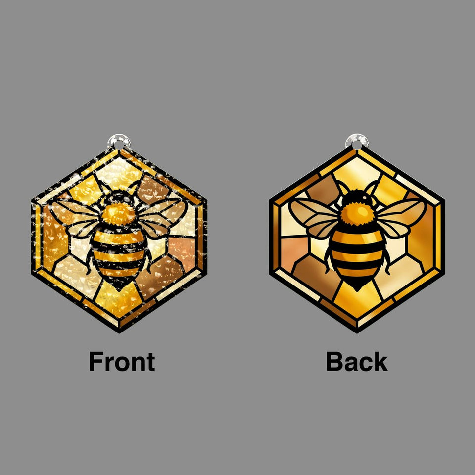 Honeybee Honeycomb Hexagon Water Ripple Suncatcher