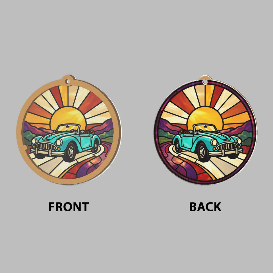 Road Trip Convertible Circle Window Hanging Suncatcher