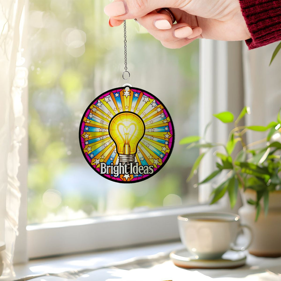 Bright Ideas Light Bulb Circle Acrylic Suncatcher