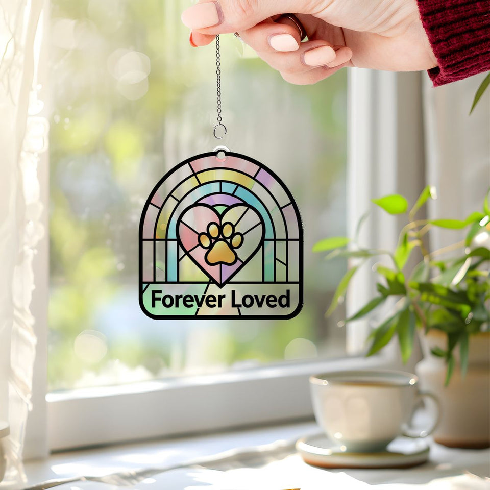 Rainbow Bridge Pet Memorial Acrylic Suncatcher