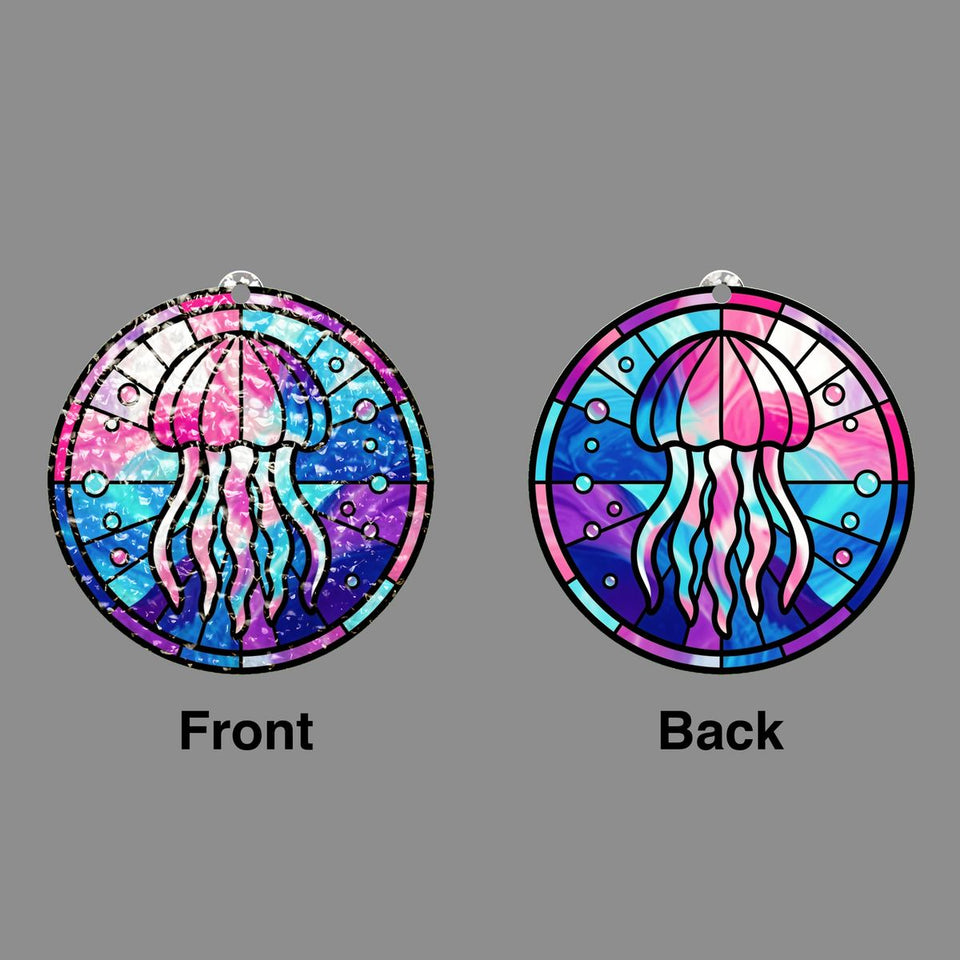 Jellyfish Glow Circle Water Ripple Suncatcher