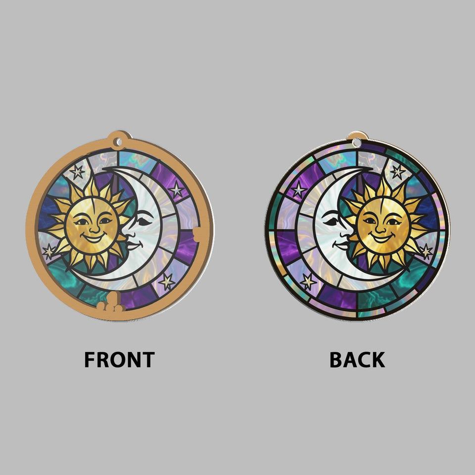 Sun Moon Celestial Circle Window Hanging Suncatcher
