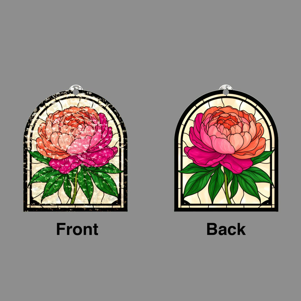 Peony Bloom Arch Water Ripple Suncatcher