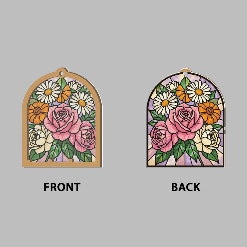 Birth Flower Bouquet Arch Window Hanging Suncatcher