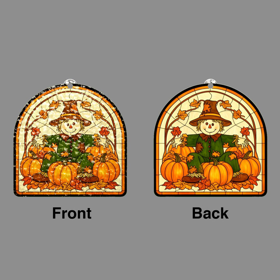 Scarecrow Pumpkin Patch Arch Water Ripple Suncatcher