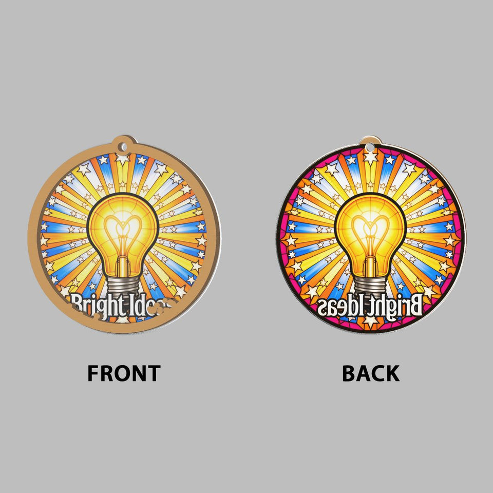 Bright Ideas Light Bulb Circle Window Hanging Suncatcher